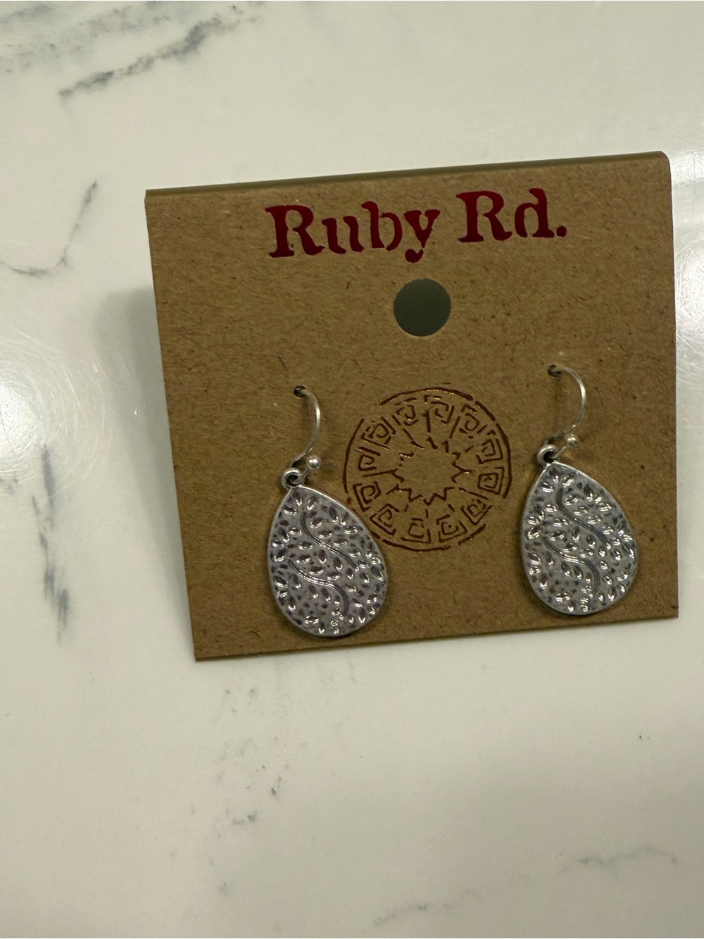 Ruby Rd. Silver Teardrop Filigree Earrings